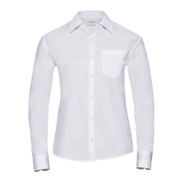 Russell Collection Ladies Long Sleeve Easy Care Cotton Poplin Shirt 936F XS