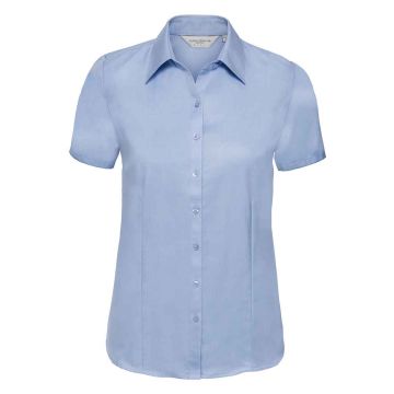 Russell Collection Ladies Short Sleeve Herringbone Shirt 963F XS