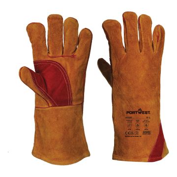 Welders 330 Split Leather Reinforced Palm Gauntlet A530 Sz8/