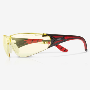 Riley Stream Red Frame Amber Lens Safety Spec RLY00204