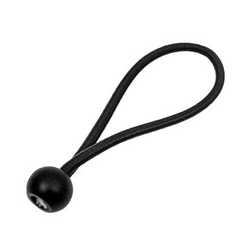 6" Bungee Ball 200mm length Black - pack of 12