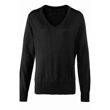 Premier Ladies Knitted Cotton Acrylic V Neck Sweater PR696